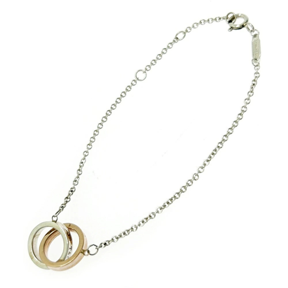 TIFFANYCo Tiffany Silver Metal Interlocking Circle Bracelet Necklace